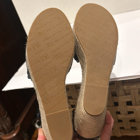 Pelle Moda Raine Platform Espadrille Sandal Midnight Blue Suede size 9 - Picture 6 of 11